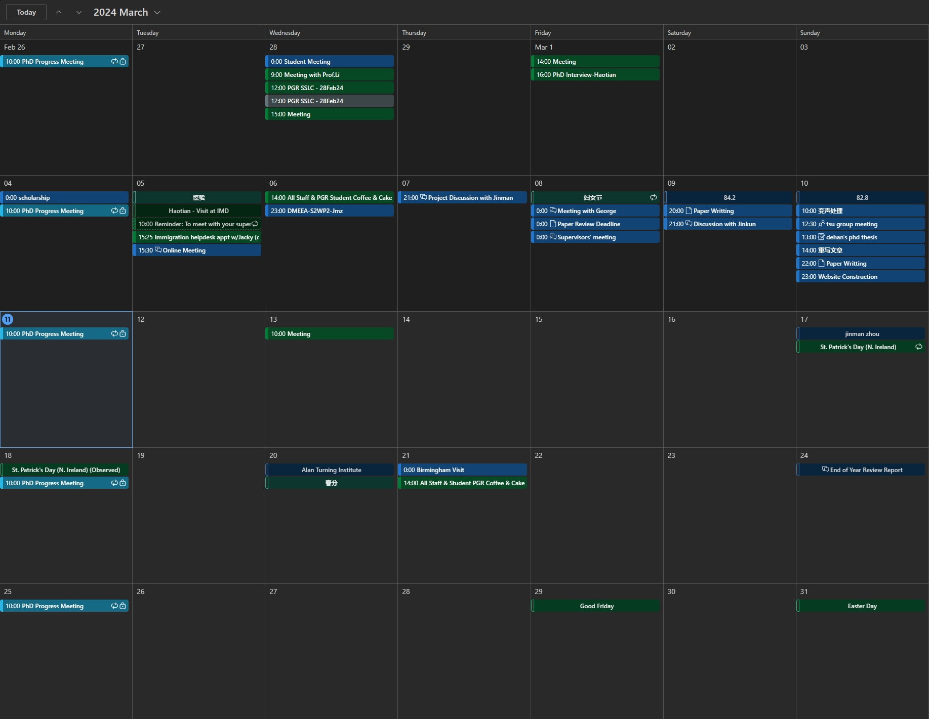 March 4th, 2024 to March 11th, 2024