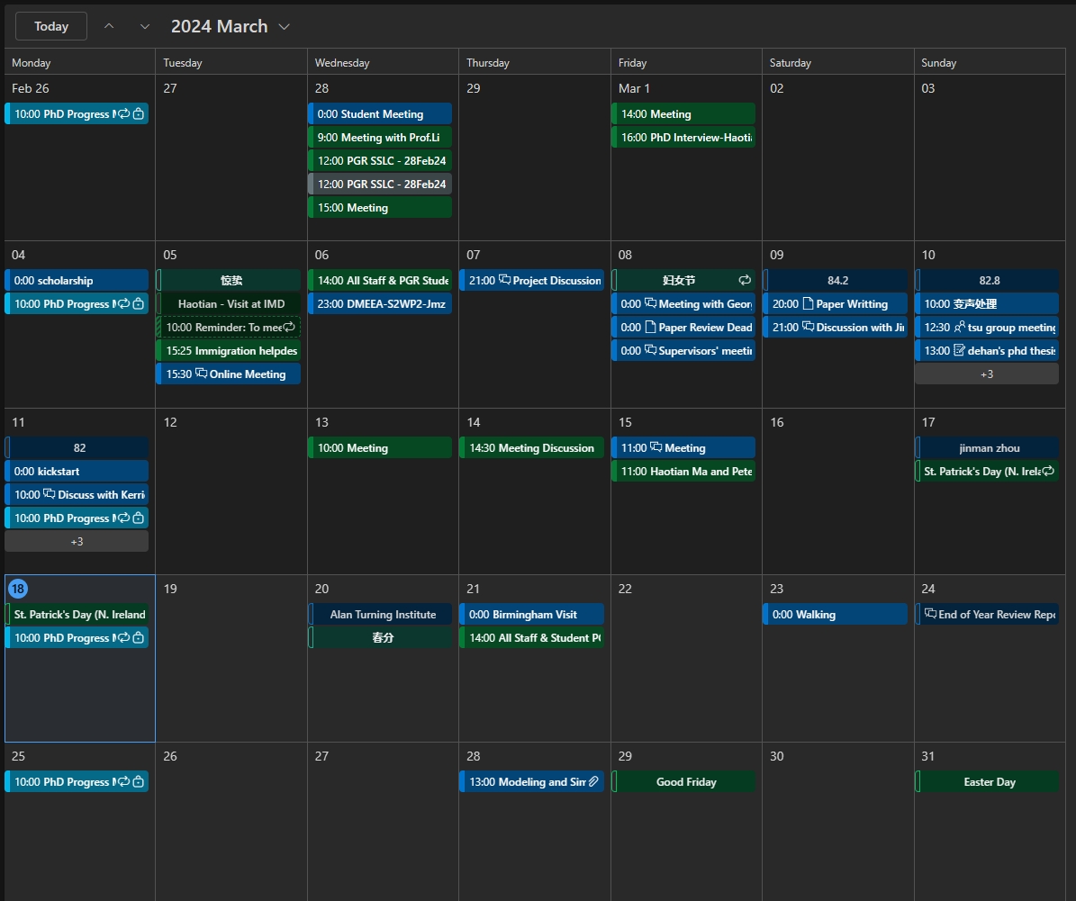 March 11th, 2024 to March 18th, 2024